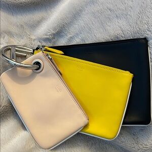 Fendi Trio Pouch  - Black, Yellow, Pink